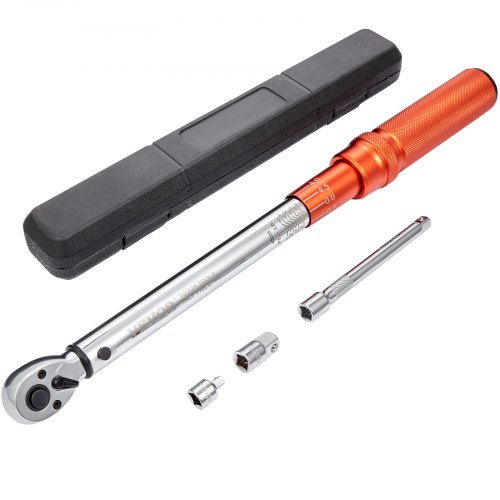 VEVOR Torque Wrench, 3/8-inch Drive Click Torque Wrench 10-80ft.lb/14-110n.m, Dual-Direction Adjustable Torque Wrench Set, Mechanical Dual Range Scale