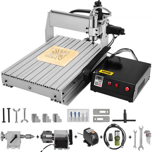 Vevor 4axis Cnc Router 6040 Machine Tool 6063 Industrial Aluminum Durable Cutter