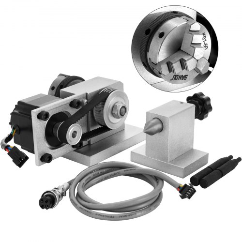 New CNC Router Rotational Rotary Axis A-axis 4th-axis,3-Jaw and Tail stock 