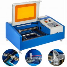 40w Co2 Laser Engraver Engraving Cutting Machine Lcd Display 300x200mm W/ Wheels