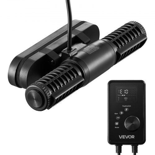 

VEVOR Aquarium Wave Maker, 15W, 1428 GPH Adjustable Cross Flow Pump with Controller, Magnetic DC 24V Aquarium Powerhead, Strong Magnetic Base, 360° Rotating Wavemaker, for Saltwater Marine Freshwater