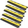 VEVOR Speed Bump Cable Protector Ramp 5PCS 2-Cable Rubber 40"x9.7"x2" Cord Guard