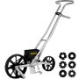VEVOR Garden Seeder, Metal Precision Garden Push Seeder With 6 Seed Plates, Walk-Behind Row Crop Planter, Manual Garden Lawn Spreader for Sowing Seeds, Backyard Agriculture for Various Seeds