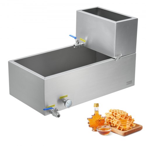 

VEVOR Maple Syrup Evaporator Pan, 19.6 Gallon, 285 Cups of 8.8oz Maple Syrup, Flat Evaporator Pan with Thermometer, 2 Valves and 3 Heating Methods, 304 Stainless Steel Maple Syrup Pan for Home, Outdoor