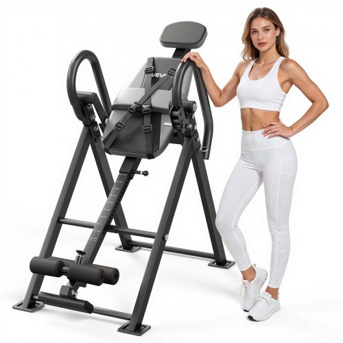 

VEVOR Inversion Table, 300 lbs Capacity Heavy Duty Back Inverter Stretcher, Inverted Table with Stable Structure, Dual-Roller Locking, Decompression Tables for Shoulders, Neck, Back, Knees