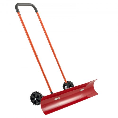 

VEVOR Snow Pusher Shovel with Wheels 37.8 in Plastic Snow Plow for Driveway