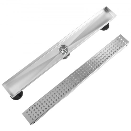 VEVOR Linear Shower Drain 24 inches with Removable Cover 304 Stainless Steel 