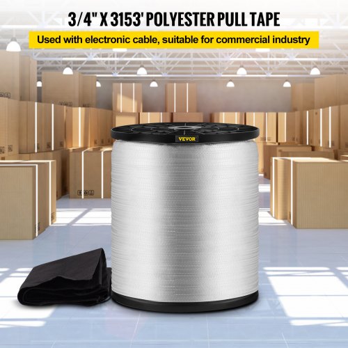 Tensile Pull Line 2500 lb 3/4" x 500' Polyester Pull Tape Premium Made In USA 