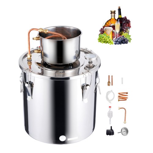 

VEVOR Moonshine Still 8 Gal Water Alcohol Distiller Brewing Kit Stainless Steel