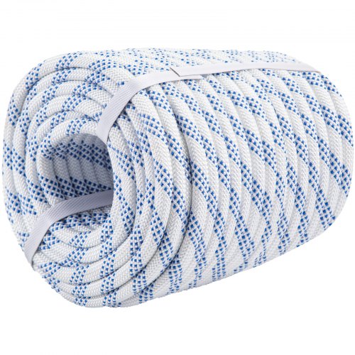 Vevor Double Braid Polyester Rope 3/7'' X 100 Ft Pulling Rope Cord White/blue