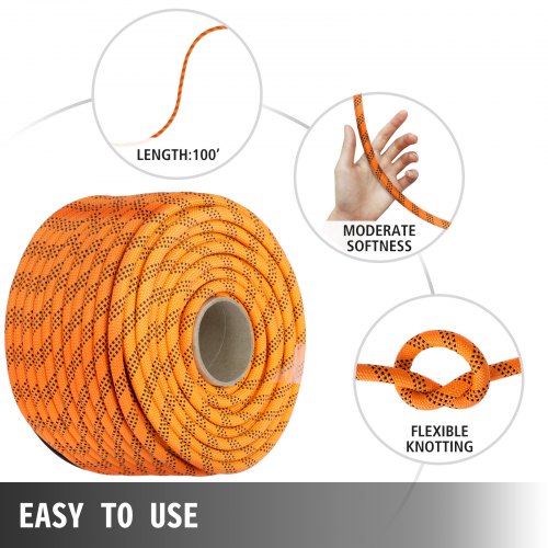 100 feet Double Braid Polyester Rope 7/16 8400Lbs BREAKING STRENGTH NEW 