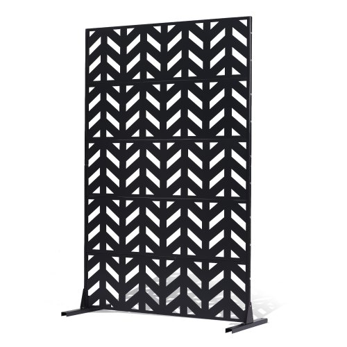 

VEVOR Metal Privacy Screen, 47" W x 72" H, Outdoor Privacy Screens 5-Panel, Freestanding Outdoor Divider with Stand, Decorative Garden Steel Privacy Fence for Balcony Patio Indoor Room Black