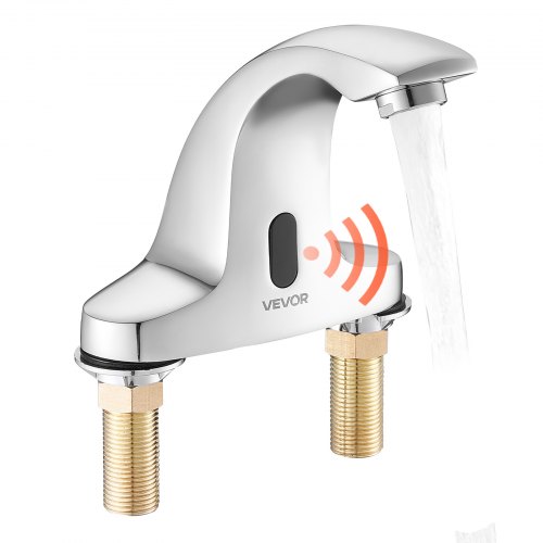 VEVOR Touchless Bathroom Sink Faucet Cold Water Chrome Plated 9/16in Pipe
