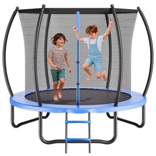 

VEVOR Outdoor Trampoline, 8FT Recreational Trampoline, ASTM Approved Trampolines with Enclosure Net & Thickened Pad, Max 265 lbs Weight Capacity, Anti-Rust Backyard Trampolines for Kids & Adults