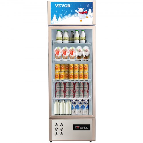 VEVOR Commercial Merchandiser Refrigerator Beverage Cooler 1 Door 22"x20.5"x67"