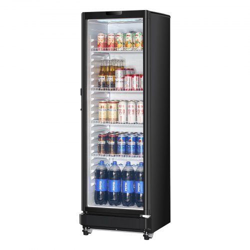 

Commercial Merchandiser Refrigerator 8.1 CU.FT Glass Door Beverage Refrigerator