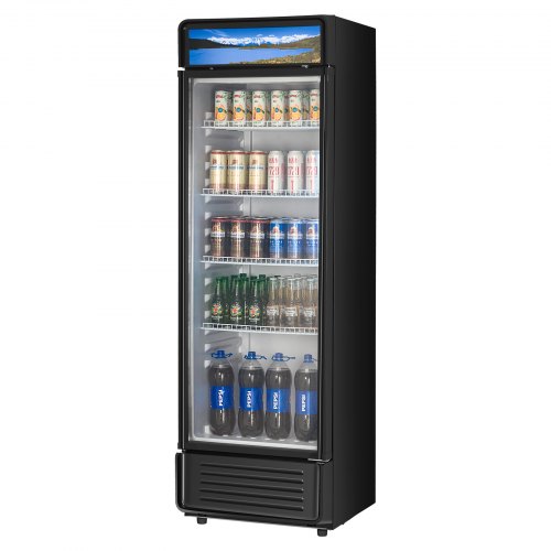 

Commercial Merchandiser Refrigerator 13.3 CU.FT Glass Door Display Refrigerator