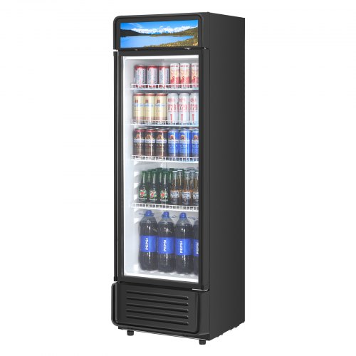 

Commercial Merchandiser Refrigerator 9.7 CU.FT Glass Door Beverage Refrigerator