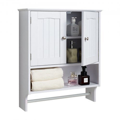 VEVOR Bathroom Wall Cabinet Storage Medicine Cabinet with Tower Bar and 2 Doors