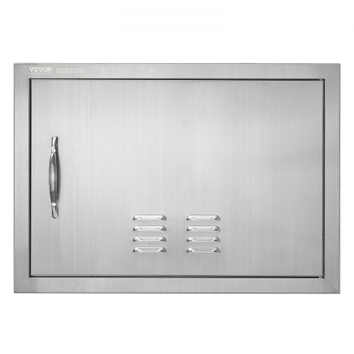 

VEVOR BBQ Access Door, 24W x 17H Inch Single Outdoor Kitchen Door, Stainless Steel Flush Mount Door, Wall Vertical Door with Handle and vents, for BBQ Island, Grilling Station, Outside Cabinet