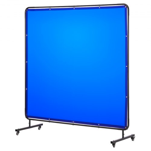 

VEVOR Welding Screen with Frame, 1.74 x 1.74 m Welding Curtain Screen, Flame-Resistant Vinyl Protection Screens with Lockable Swivel Wheels & 6-Level UV Protection for Workshop/Industrial Use, Blue