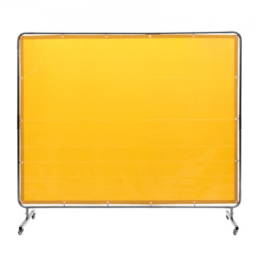 Vevor Welding Screen With Frame, 6' X 8' Welding Curtain Screen, Flame-Resistant Vinyl Welding Protection Screen On 4 Swivel Wheel (2 Lockable), Movea-image