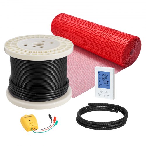 

VEVOR 100 sqft Floor Heating Mat System, 120V Electric Radiant Heated Floor System, with Decoupling Membrane & Smart Control Thermostat & Alarm, Easy Installation for Tile, Stone, Vinyl