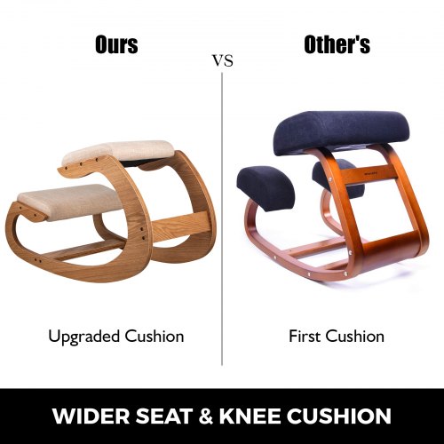 Ergonomic Kneeling Chair Wooden Comfortable Posture Correcting 220lbs Capacity 
