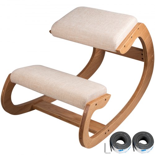 Helps Reduce Lower Back Pain & Improve Posture Mari Lifestyle Wooden Ergonomic Black Kneeling Chair Orthopaedic Knee Stool Lightweight Home & Office Foldable & Portable with Wheels 