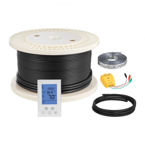 

VEVOR 200 sqft Underfloor Heating Cable Kit, 240V Electric Radiant Heated Floor System, with Smart Control Thermostat & Alarm, Easy Installation for Tile, Stone, Vinyl, Home Improvement