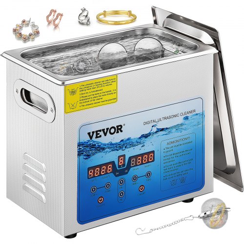 

VEVOR Ultrasonic Cleaner Jewelry Cleaning Machine w/ Digital Timer and Heater 3L