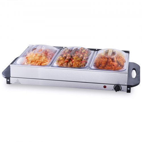 

VEVOR Electric Buffet Server & Food Warmer, 25.6" x 15" Portable Stainless Steel Chafing Dish Set with Temp Control & Oven-Safe Pan, Perfect for Catering, Parties, Events, Entertaining, Silver, ETL