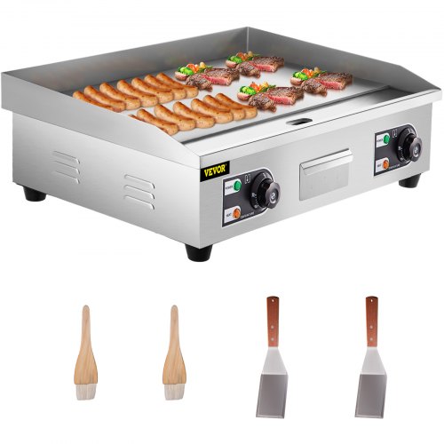 110V 60Hz 4400W BoTaiDaHong Electric Countertop Griddle BBQ Grill Flat Top Commercial Adjustable Temp Control Stainless Steel USA 