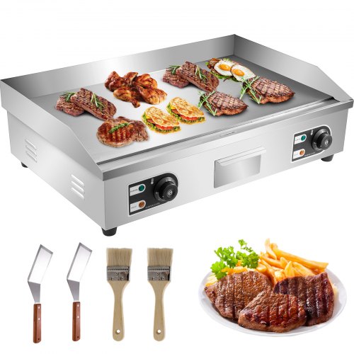 4400W 30" Electric Countertop Griddle Stainless steel Adjustable Temp Control Commercial Restaurant Grill