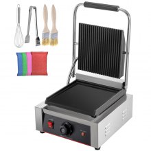 Electric Panini Grill Press Contact Grill Bbq Griddle Sandwich Toaster 1800w