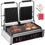 Commercial Panini Press Grill Commercial Panini Grill Double Half Grooved Plates