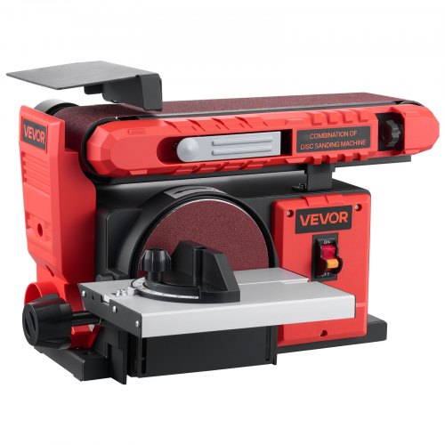 

VEVOR 152.4mm Disc Sander & 101.6mm x 914.4mm Belt Sander, 400W Professional Belt Disc Sanders Combo with 0 - 45° Adjustable Worktable, Dust Collection Port for Woodworking & DIY Crafting