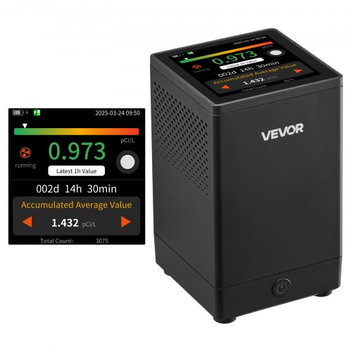 Home Radon Meter Detector 2Bq to 20kBq/m³ Rechargeable Color LCD Display