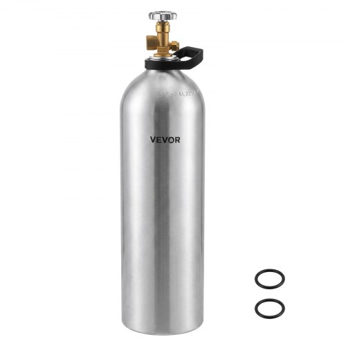 Vevor 60 Cu. Ft DOT Nitrogen Cylinder Aluminum Alloy Air Tank (Ships Empty), High-Strength Aluminum Alloy 6061-T6 Cylinder with CGA-580 Valve & Handle, for Manufacturing, Welding, Beverage Production