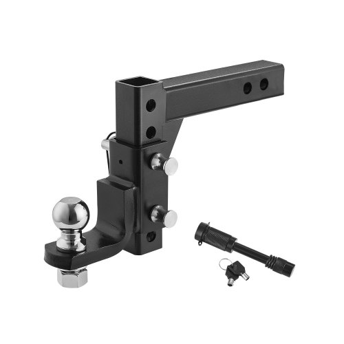 VEVOR Adjustable Trailer Hitch, Fit 2-Inch Receiver, Trailer Hitch Ball Mount with 2-Inch Ball & Pin, 7500 lbs Capacity Ball Hitch, 9-Inch Drop, Tow Hitch for Heavy Duty Truck with Carbon Steel, Black