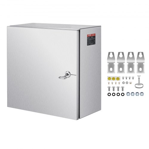 

VEVOR NEMA Stainless Steel Enclosure, 12 x 12 x 8'' NEMA 4X Steel Electrical Box, IP66 Waterproof & Dustproof, Outdoor/Indoor Electrical Junction Box, with Mounting Plate