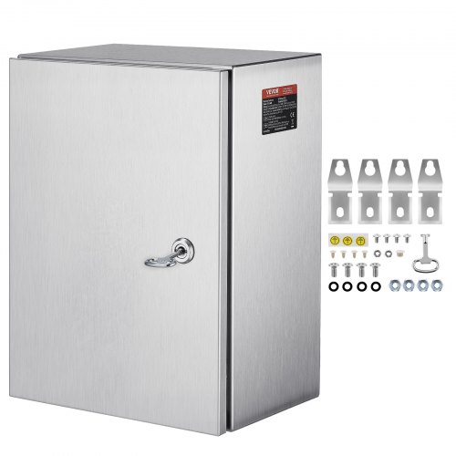 

VEVOR NEMA Stainless Steel Enclosure, 16 x 12 x 8'' NEMA 4X Steel Electrical Box, IP66 Waterproof & Dustproof, Outdoor/Indoor Electrical Junction Box, with Mounting Plate