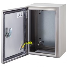 VEVOR Steel Electrical Box 16" x 12" x 8" Electrical Enclosure Box 304 Stainless Steel Electronic Equipment Enclosure Box IP65 Weatherproof Wall-Mounted Metal Electrical Enclosure with Mounting Plate