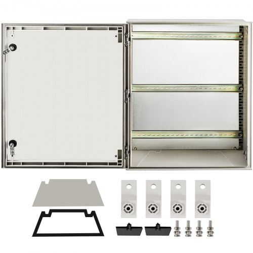 

VEVOR Fiberglass Enclosure 23.6 x 19.7 x 9.1" Electrical Enclosure Box NEMA 3X Electronic Equipment Enclosure Box IP65 Weatherproof Wall-Mounted Electrical Enclosure With Hinges & Quarter-Turn Latches