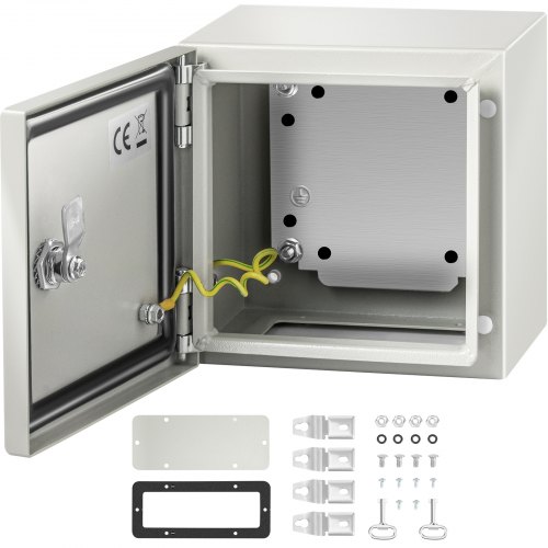 Vevor 8 X 8 X6'' Carbon Steel Electrical Enclosure Wall Mount Junction Box Ip65