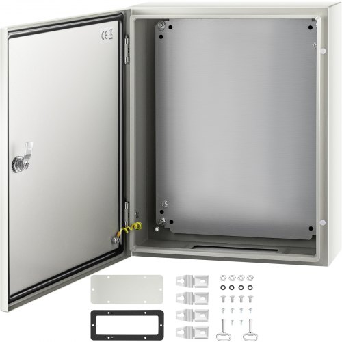 VEVOR NEMA Steel Enclosure, 20 x 16 x 6'' NEMA 4X Steel Electrical Box, IP66 Waterproof & Dustproof, Outdoor/Indoor Electrical Junction Box, With ...