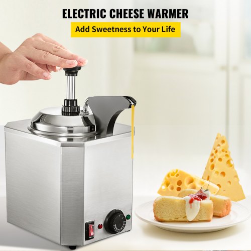 Nacho Cheese Dispenser w/Heated Spout 1 or 2 Pump 2.6QT Hot Fudge Caramel Warmer 