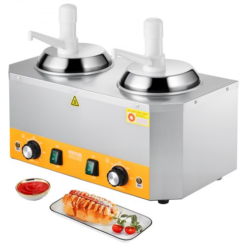 

2.4x2 L Electric Cheese Dispenser with Pump Commercial Hot Fudge Warmer 86℉-230℉