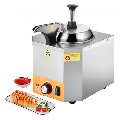 

VEVOR 2.4L Electric Cheese Dispenser with Pump Commercial Hot Fudge Warmer