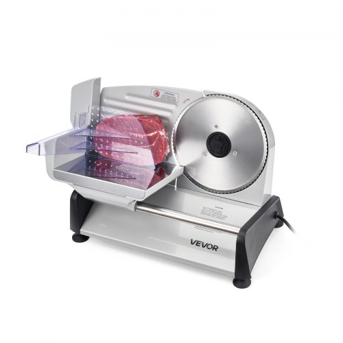 VEVOR Meat Slicer, 7.5 inch 200W Electric Deli Slicer Machine with SUS420 Blade, 0-0.6 inch Adjustable Thickness, ETL Certified Home Food-Slicer for